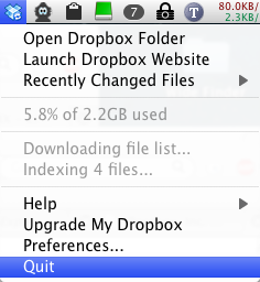 Quit Dropbox